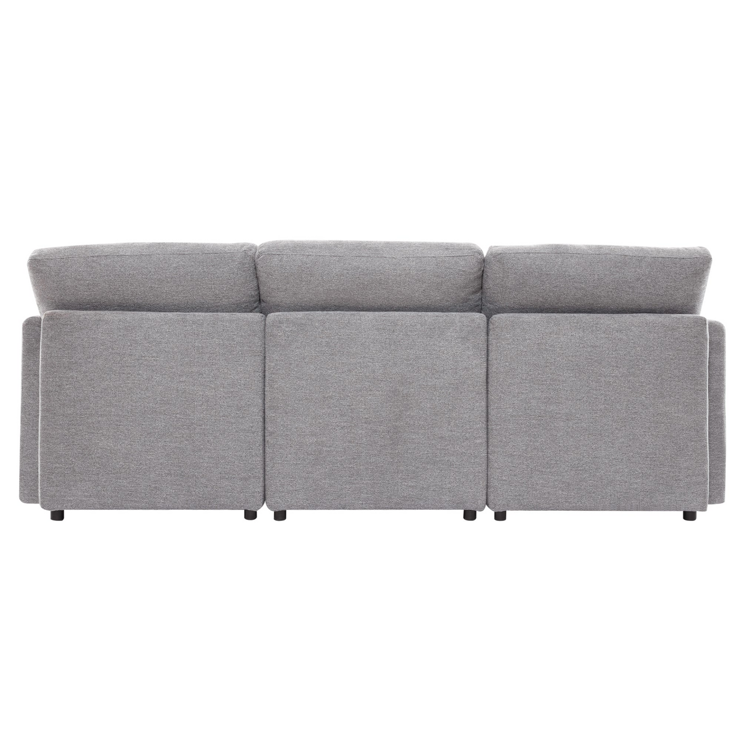 85.4" Sectional Sofa Modular Sofa U-shaped Sofa Couch Sofa Bed L-shaped Sofa with a Movable Ottoman and Two USB Ports for Living Room, Light Grey