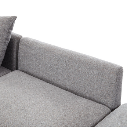 85.4" Sectional Sofa Modular Sofa U-shaped Sofa Couch Sofa Bed L-shaped Sofa with a Movable Ottoman and Two USB Ports for Living Room, Light Grey
