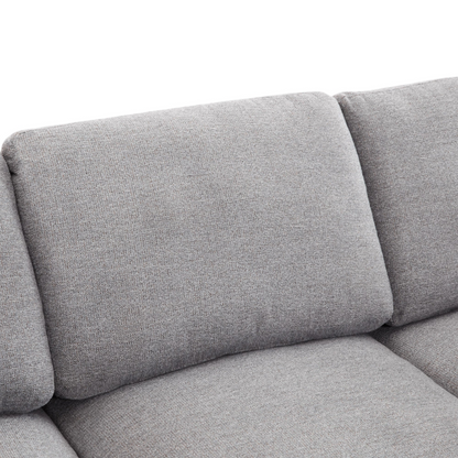85.4" Sectional Sofa Modular Sofa U-shaped Sofa Couch Sofa Bed L-shaped Sofa with a Movable Ottoman and Two USB Ports for Living Room, Light Grey