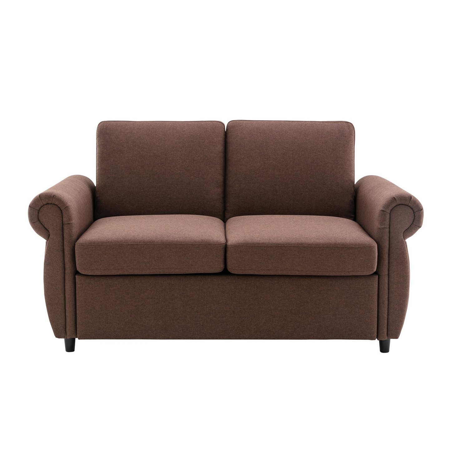 57.9 Pull Out Sofa Bed  Loveseat Sleeper with Twin Size Memory Mattress with Two USB Ports for Living Room Spaces  (Old SKU:WF305474AAD), Brown