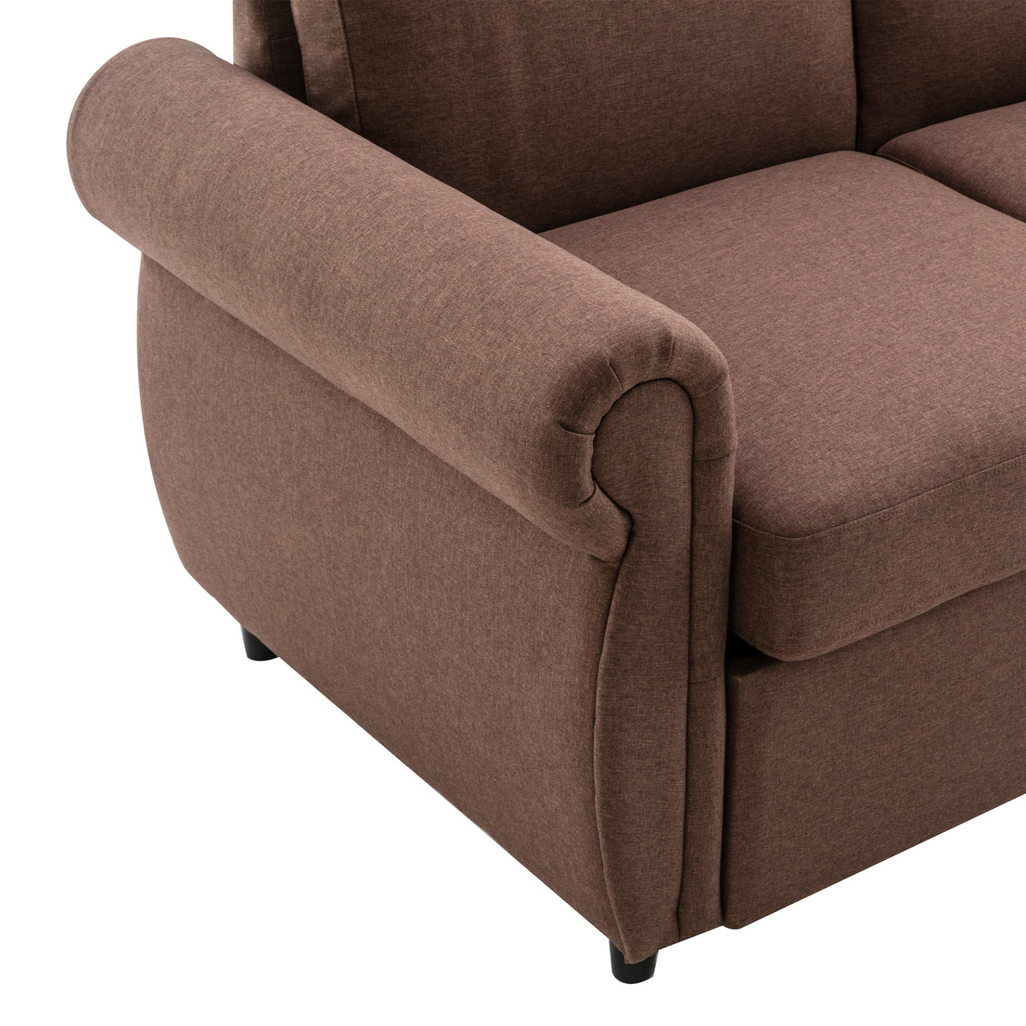 57.9 Pull Out Sofa Bed  Loveseat Sleeper with Twin Size Memory Mattress with Two USB Ports for Living Room Spaces  (Old SKU:WF305474AAD), Brown