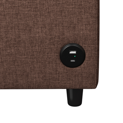 57.9 Pull Out Sofa Bed  Loveseat Sleeper with Twin Size Memory Mattress with Two USB Ports for Living Room Spaces  (Old SKU:WF305474AAD), Brown