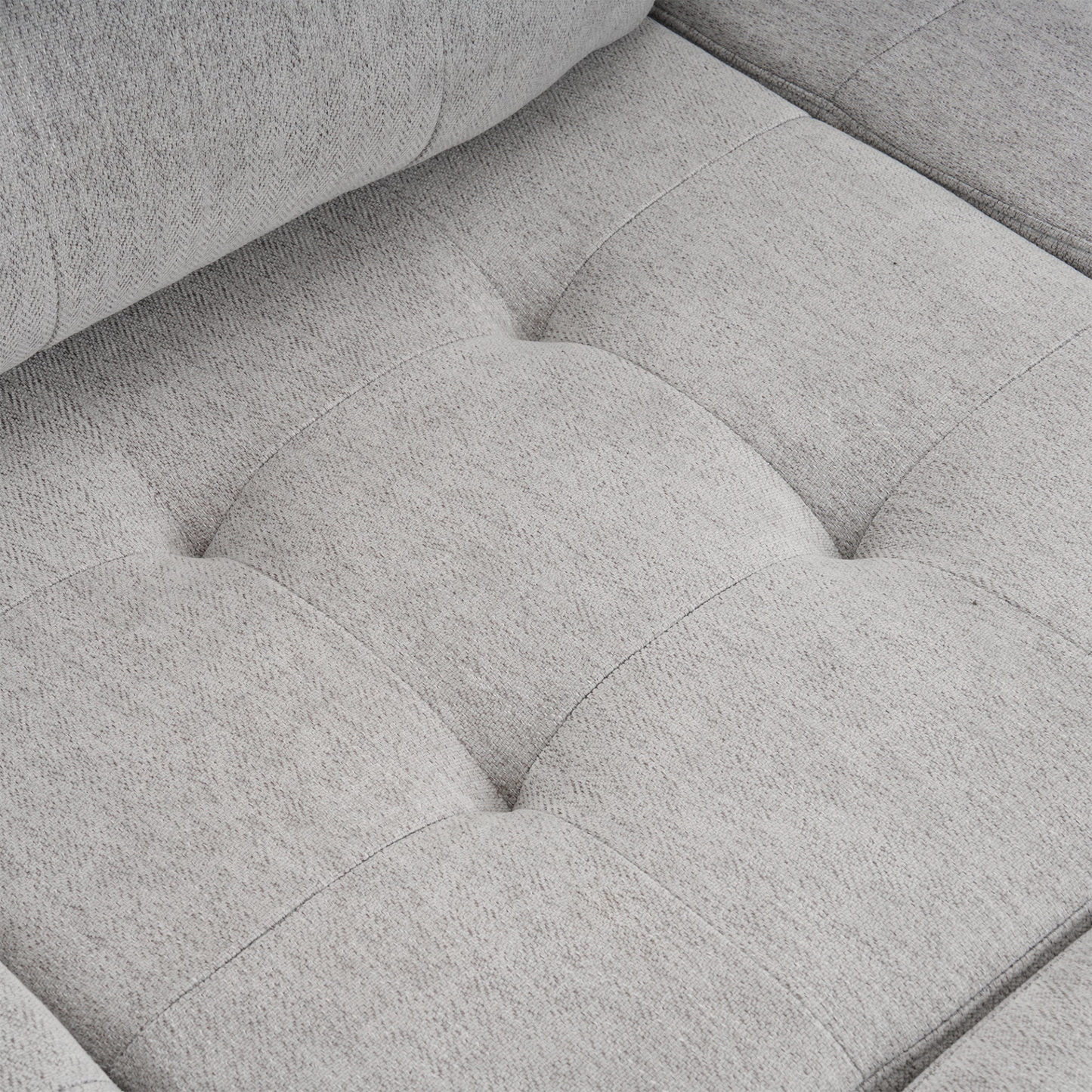 83.4" L-shaped Sofa Sectional Couch Sofa Bed with Two USB Ports, a Movable Ottoman and a Reversible Chaise Lounge for Living Room, Grey