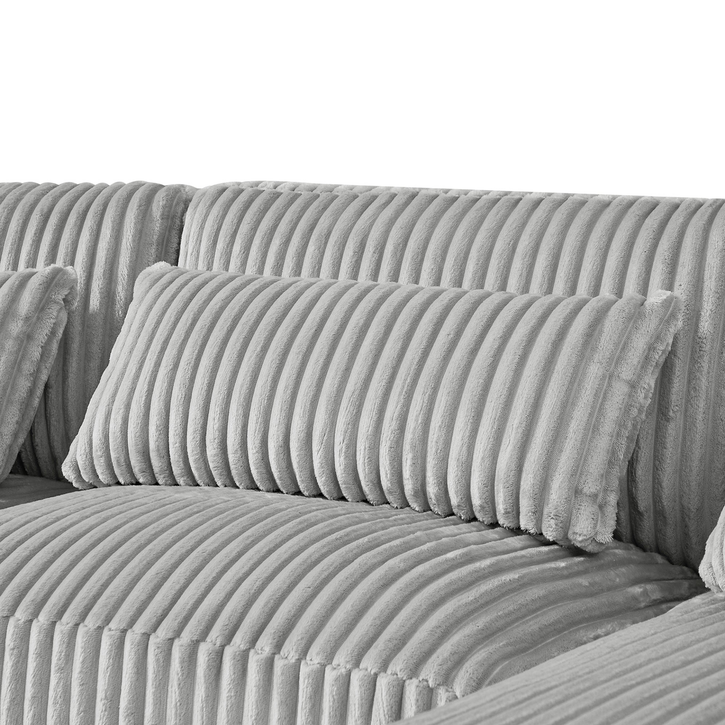 129" Oversized Sectional Sofa U-shaped Sofa Couch Modern Sofa Upholstered in Soft Corduroy with a Chaise Lounge for Living Room, Grey