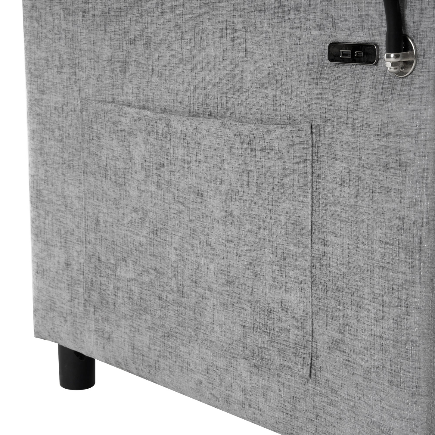 56.9" Loveseat Sofa Pull-out Sofa Bed Sleeper Sofa with a Reversible Backrest Cushion, Side Pockets, Two USB Ports and a Phone Holder for Living Room, Grey