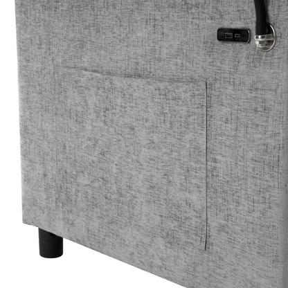 56.9" Loveseat Sofa Pull-out Sofa Bed Sleeper Sofa with a Reversible Backrest Cushion, Side Pockets, Two USB Ports and a Phone Holder for Living Room, Grey