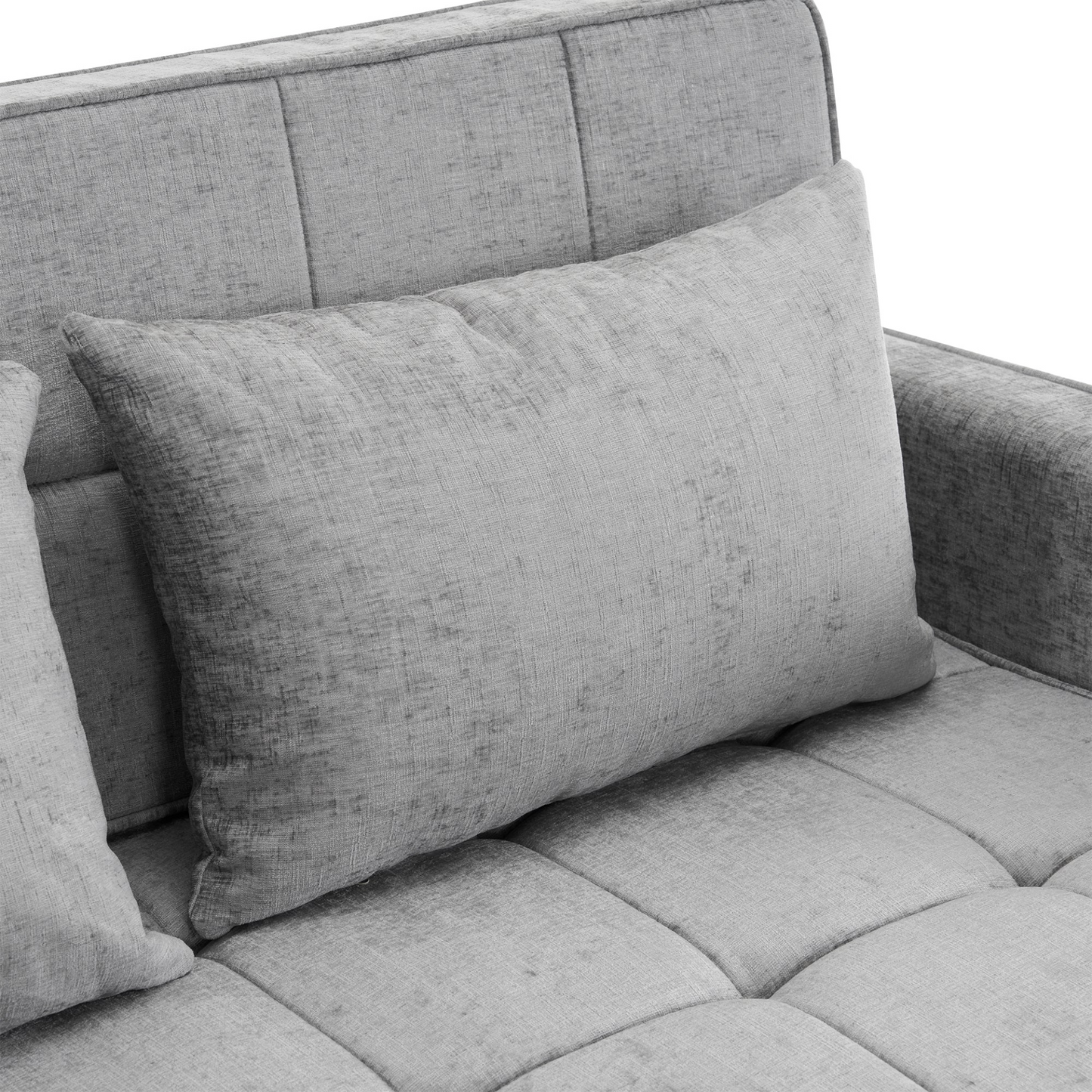 56.9" Loveseat Sofa Pull-out Sofa Bed Sleeper Sofa with a Reversible Backrest Cushion, Side Pockets, Two USB Ports and a Phone Holder for Living Room, Grey
