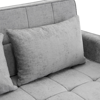 56.9" Loveseat Sofa Pull-out Sofa Bed Sleeper Sofa with a Reversible Backrest Cushion, Side Pockets, Two USB Ports and a Phone Holder for Living Room, Grey