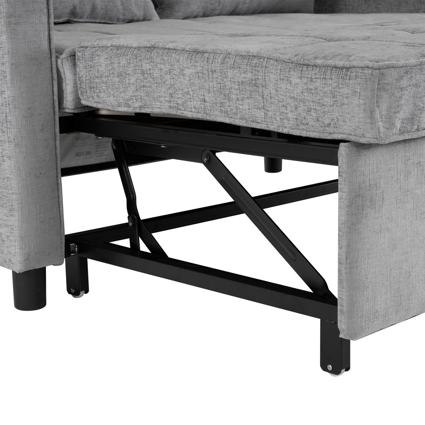56.9" Loveseat Sofa Pull-out Sofa Bed Sleeper Sofa with a Reversible Backrest Cushion, Side Pockets, Two USB Ports and a Phone Holder for Living Room, Grey