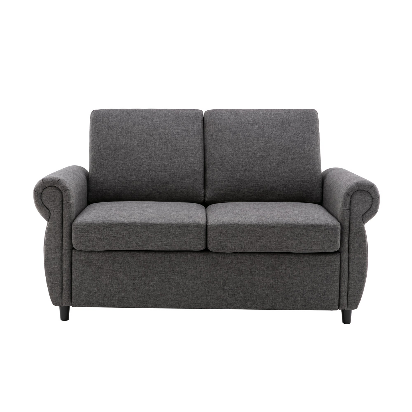 57.9" Pull Out Sofa Bed  Loveseat Sleeper with Twin Size Memory Mattress with Two USB Ports for Living Room Spaces (Old SKU:WF305474AAE), Grey