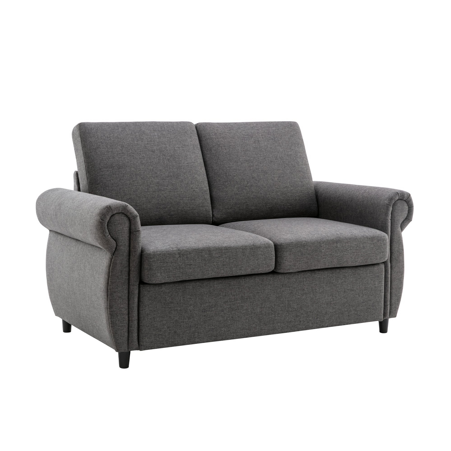 57.9" Pull Out Sofa Bed  Loveseat Sleeper with Twin Size Memory Mattress with Two USB Ports for Living Room Spaces (Old SKU:WF305474AAE), Grey