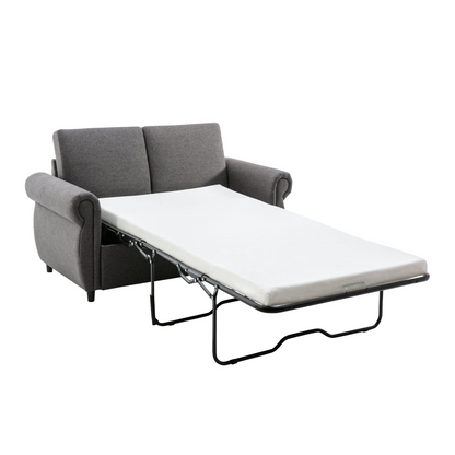 57.9" Pull Out Sofa Bed  Loveseat Sleeper with Twin Size Memory Mattress with Two USB Ports for Living Room Spaces (Old SKU:WF305474AAE), Grey