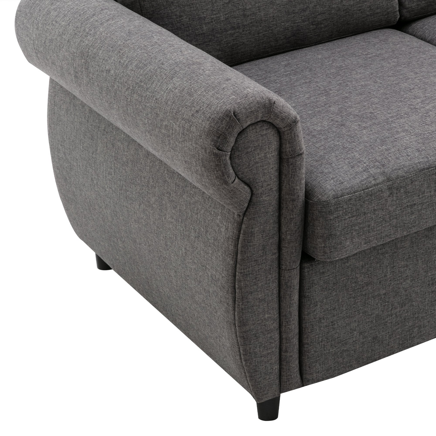 57.9" Pull Out Sofa Bed  Loveseat Sleeper with Twin Size Memory Mattress with Two USB Ports for Living Room Spaces (Old SKU:WF305474AAE), Grey