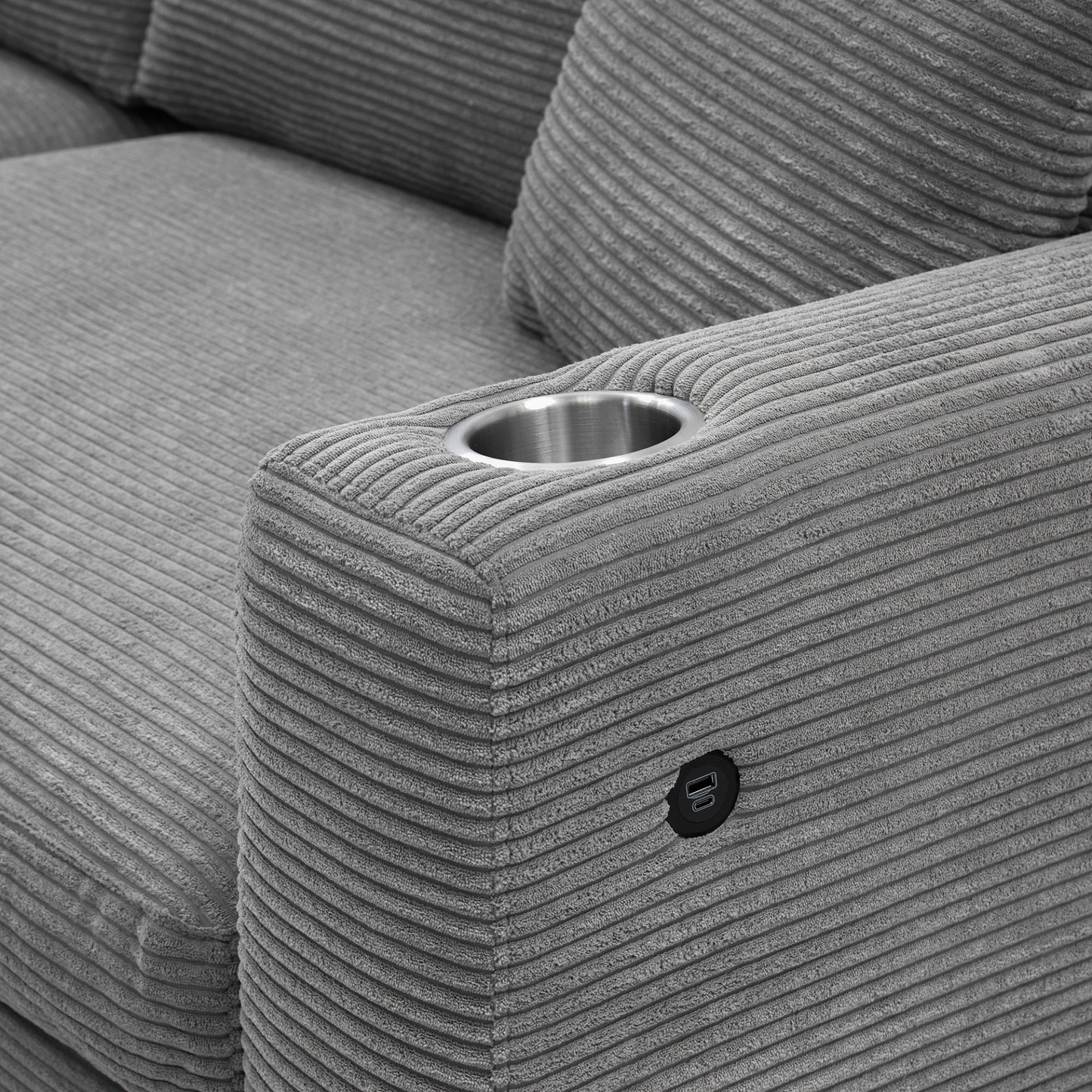 134*54" Oversized Corduroy Sectional Sofa,L Shaped Cloud Couch with USB Charging Port,Cup Holder,Deep and Wide Seat Sofa with 50" Chaise,Comfy Indoor Furniture for Living Room,3 Colors
