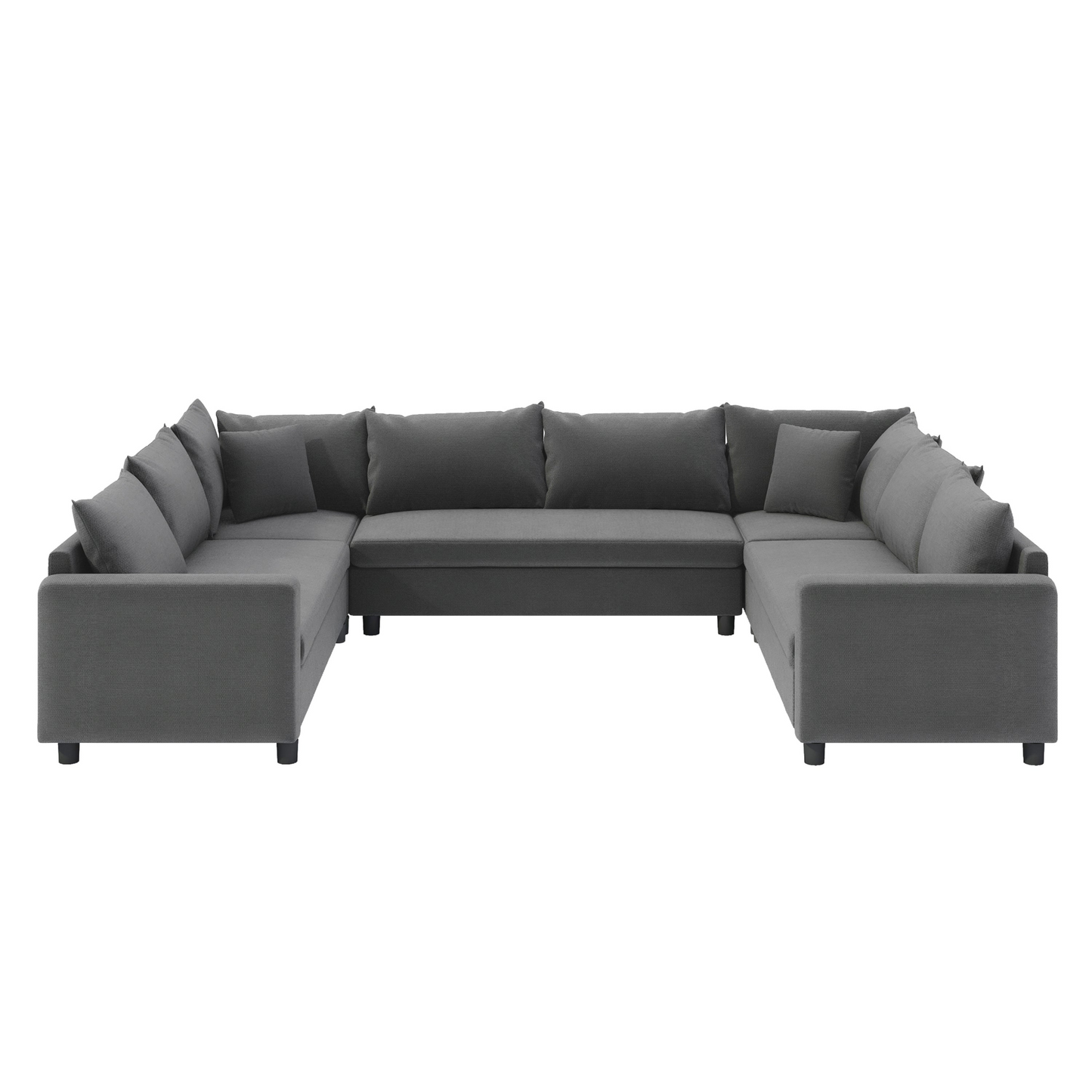 116*92'' Modular Sectional Sofa,Reversible U Shaped Chenille Couch Set,Free Combination,Minimalist Style Indoor Furniture,Oversized 8 Seat Convertible Sofa for Living Room,Apartment,2 Colors