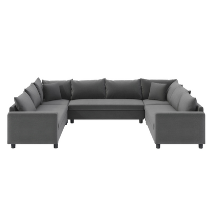 116*92'' Modular Sectional Sofa,Reversible U Shaped Chenille Couch Set,Free Combination,Minimalist Style Indoor Furniture,Oversized 8 Seat Convertible Sofa for Living Room,Apartment,2 Colors
