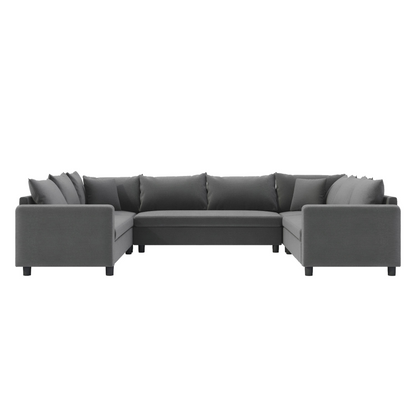 116*92'' Modular Sectional Sofa,Reversible U Shaped Chenille Couch Set,Free Combination,Minimalist Style Indoor Furniture,Oversized 8 Seat Convertible Sofa for Living Room,Apartment,2 Colors