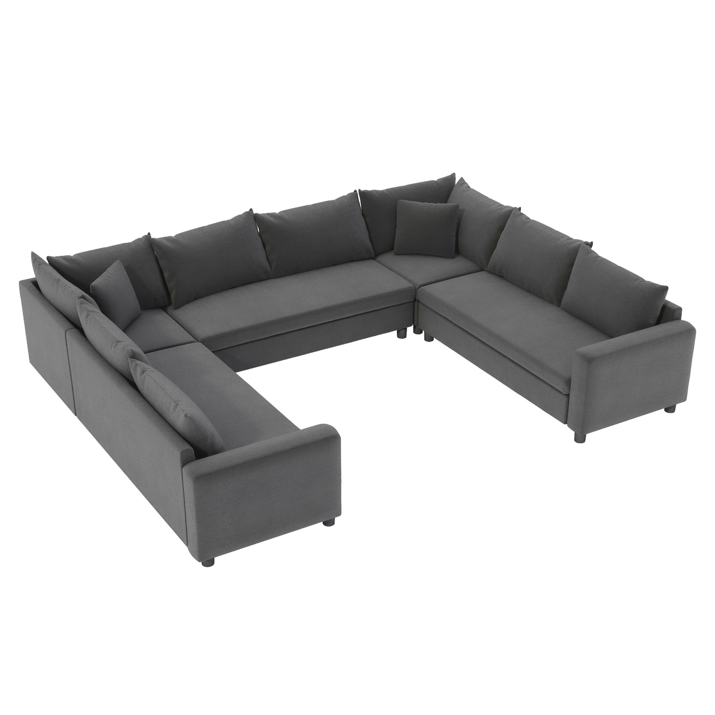 116*92'' Modular Sectional Sofa,Reversible U Shaped Chenille Couch Set,Free Combination,Minimalist Style Indoor Furniture,Oversized 8 Seat Convertible Sofa for Living Room,Apartment,2 Colors