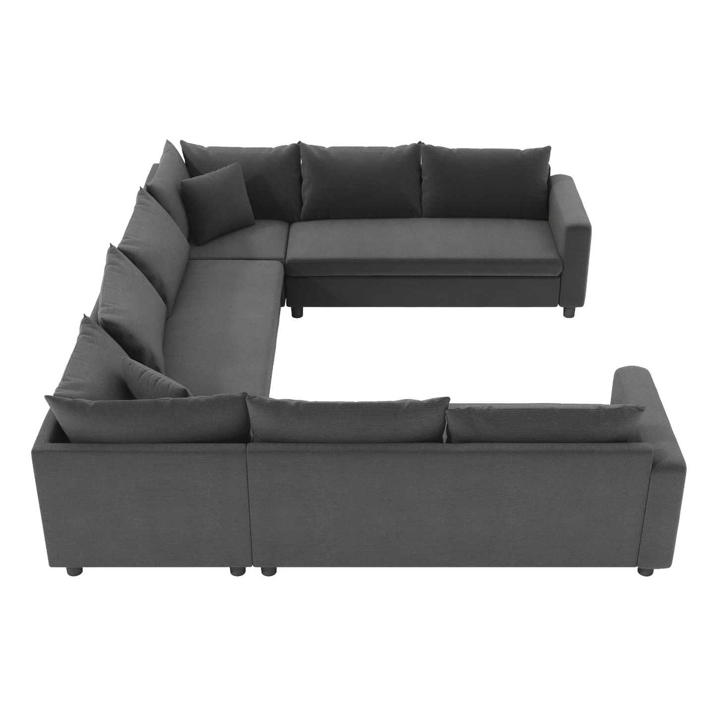 116*92'' Modular Sectional Sofa,Reversible U Shaped Chenille Couch Set,Free Combination,Minimalist Style Indoor Furniture,Oversized 8 Seat Convertible Sofa for Living Room,Apartment,2 Colors