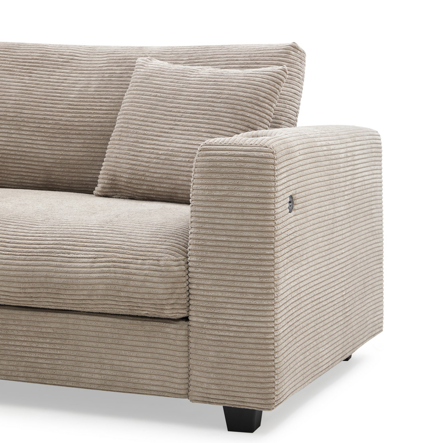 134*54" Oversized Corduroy Sectional Sofa,L Shaped Cloud Couch with USB Charging Port,Cup Holder,Deep and Wide Seat Sofa with 50" Chaise,Comfy Indoor Furniture for Living Room,3 Colors