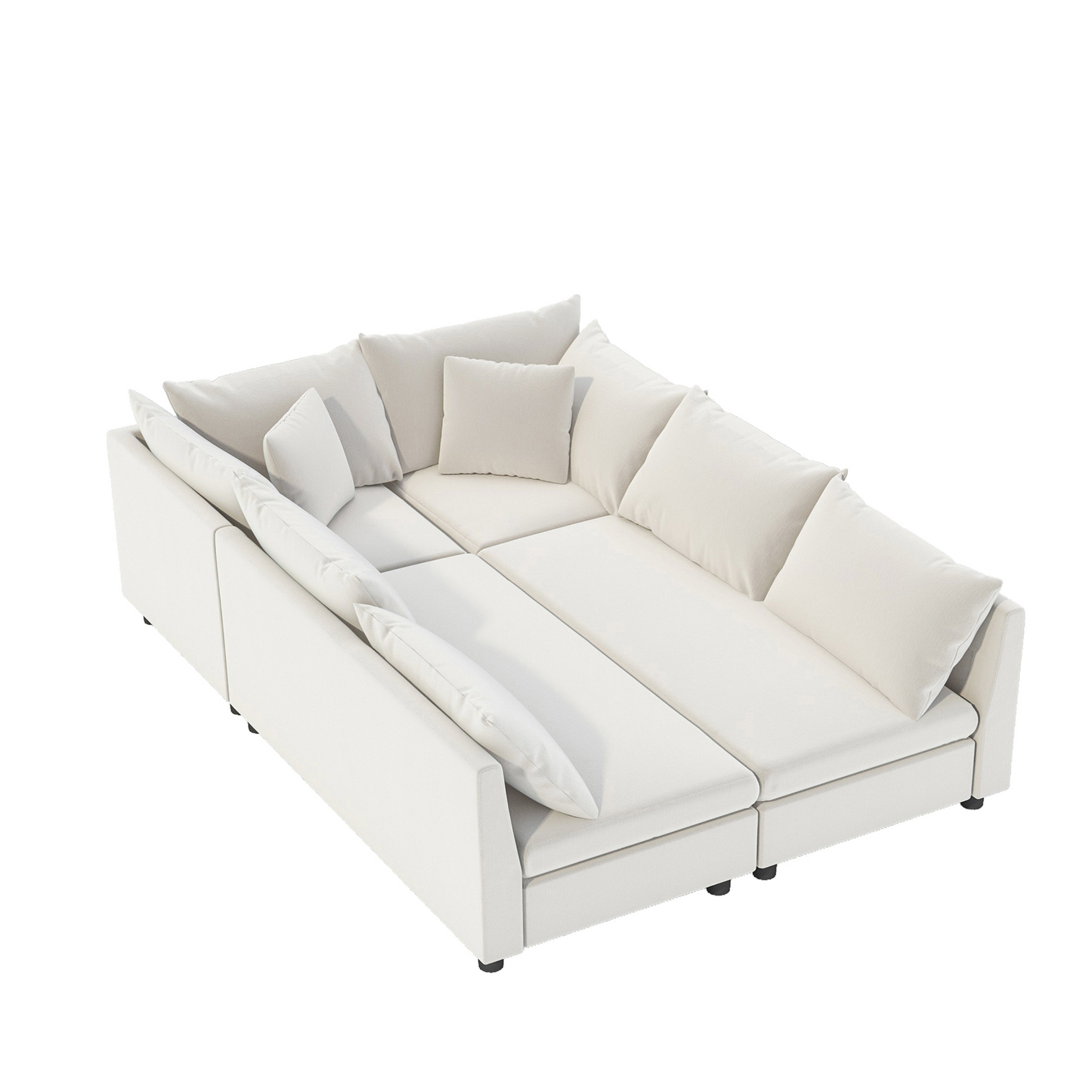 86*60'' Modular Sectional Sofa Bed,Chenille Couch Set with Pillows,Free Combination,Minimalist Style Indoor Furniture,Oversized 6 Seat Convertible Sofa for Living Room,Apartment,2 Colors