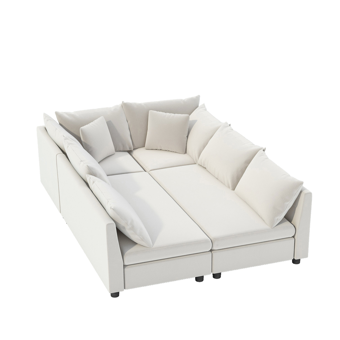 86*60'' Modular Sectional Sofa Bed,Chenille Couch Set with Pillows,Free Combination,Minimalist Style Indoor Furniture,Oversized 6 Seat Convertible Sofa for Living Room,Apartment,2 Colors