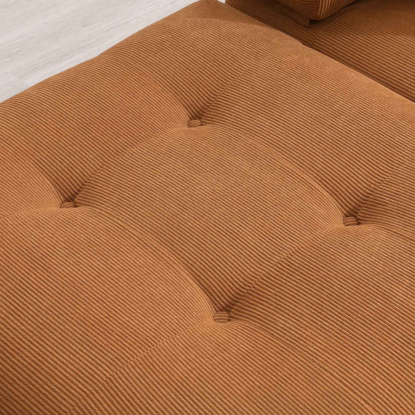 105.5''L Shaped Modular Sectional Sofa,Minimalist Corduroy Floor Couch Set,Convertible Foam-Filled Cloud Compressed Couch for Living Room,3 PC Free Combination,No Assembly Required,3 Colors