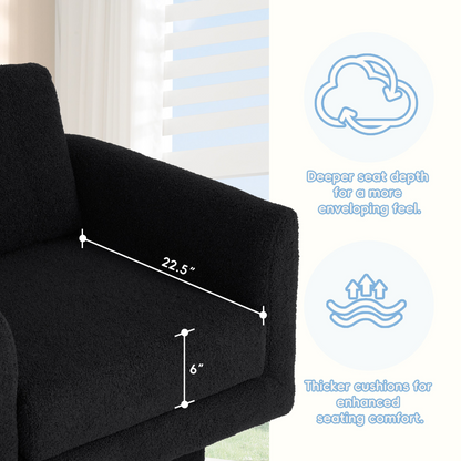 360° Modern Swivel Accent Chairs set of 2,30" W Teddy Sherpa Round Armchair,Thick Padded Lounge Sofa,Upholstered Comfy Barrel Chair,Reading Club Chair for Living Room,Nursery,Bedroom,4 Colors