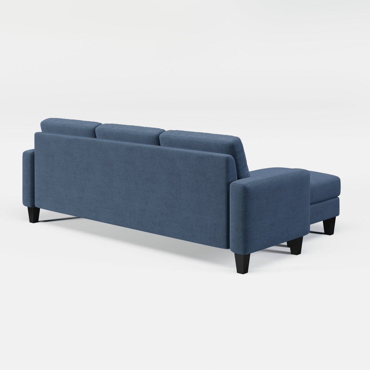 Living Room Furniture with Polyester Fabric L Shape Couch Corner Sofa for Small Space Blue