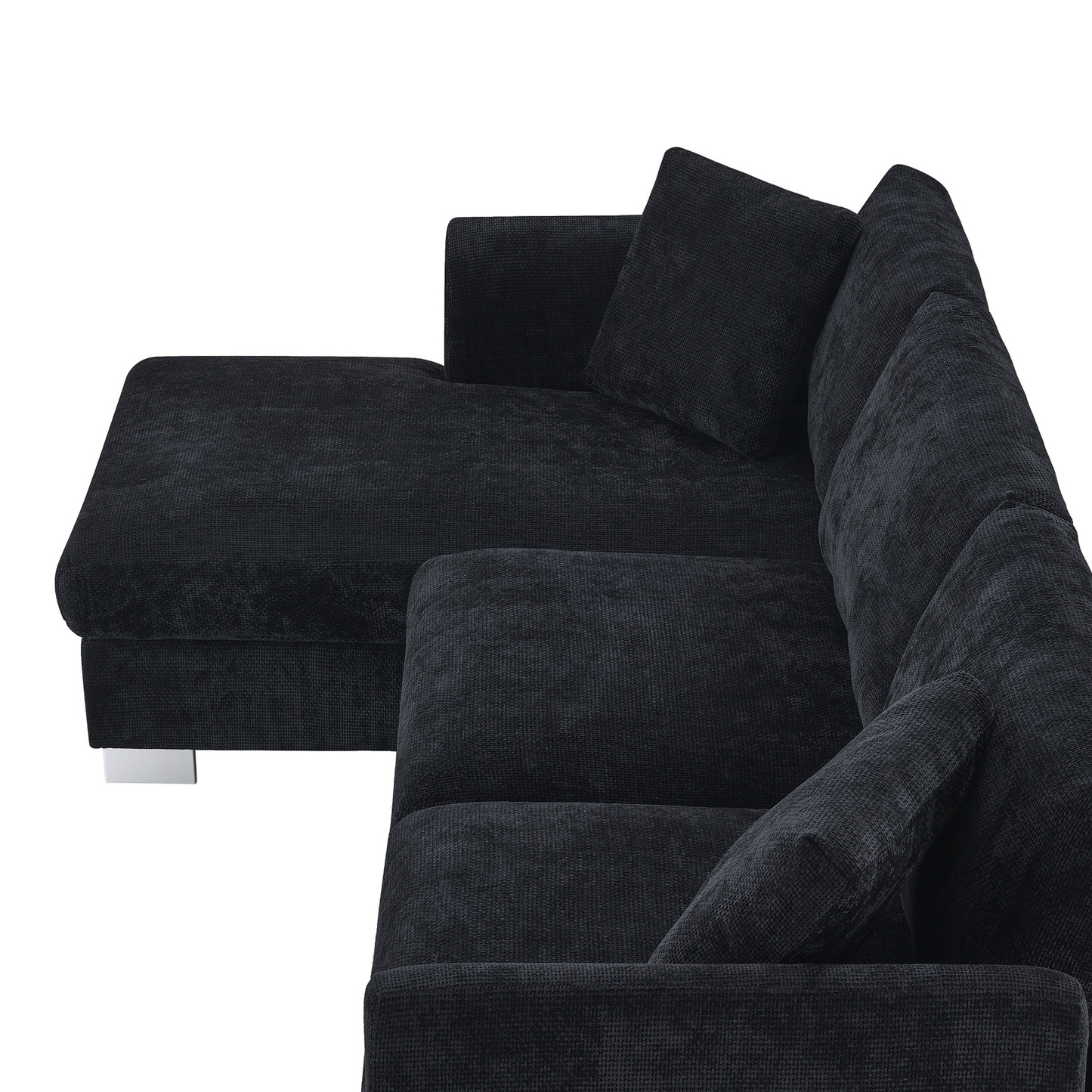 96*56" Modern Cloud Sectional Sofa,L-shaped Luxury Couch Set with 2 Free pillows,4-seat Chenille Indoor Furniture with Oversized Chaise for Living Room,Apartment,Office,3 Colors