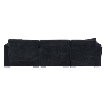 96*56" Modern Cloud Sectional Sofa,L-shaped Luxury Couch Set with 2 Free pillows,4-seat Chenille Indoor Furniture with Oversized Chaise for Living Room,Apartment,Office,3 Colors
