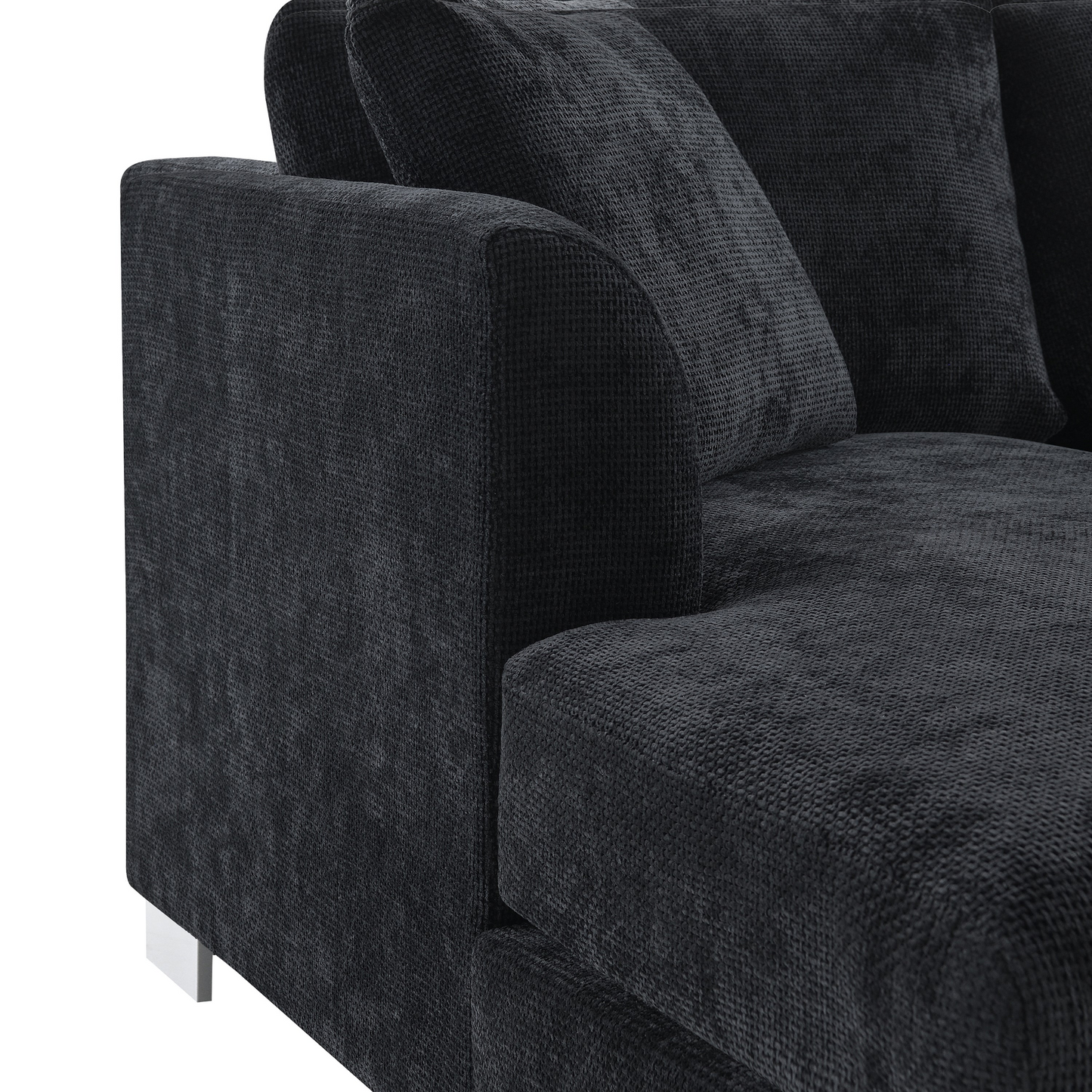 96*56" Modern Cloud Sectional Sofa,L-shaped Luxury Couch Set with 2 Free pillows,4-seat Chenille Indoor Furniture with Oversized Chaise for Living Room,Apartment,Office,3 Colors