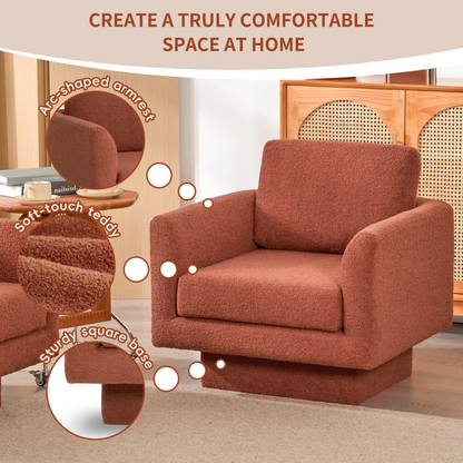 360° Modern Swivel Accent Chairs set of 2,30" W Teddy Sherpa Round Armchair,Thick Padded Lounge Sofa,Upholstered Comfy Barrel Chair,Reading Club Chair for Living Room,Nursery,Bedroom,4 Colors