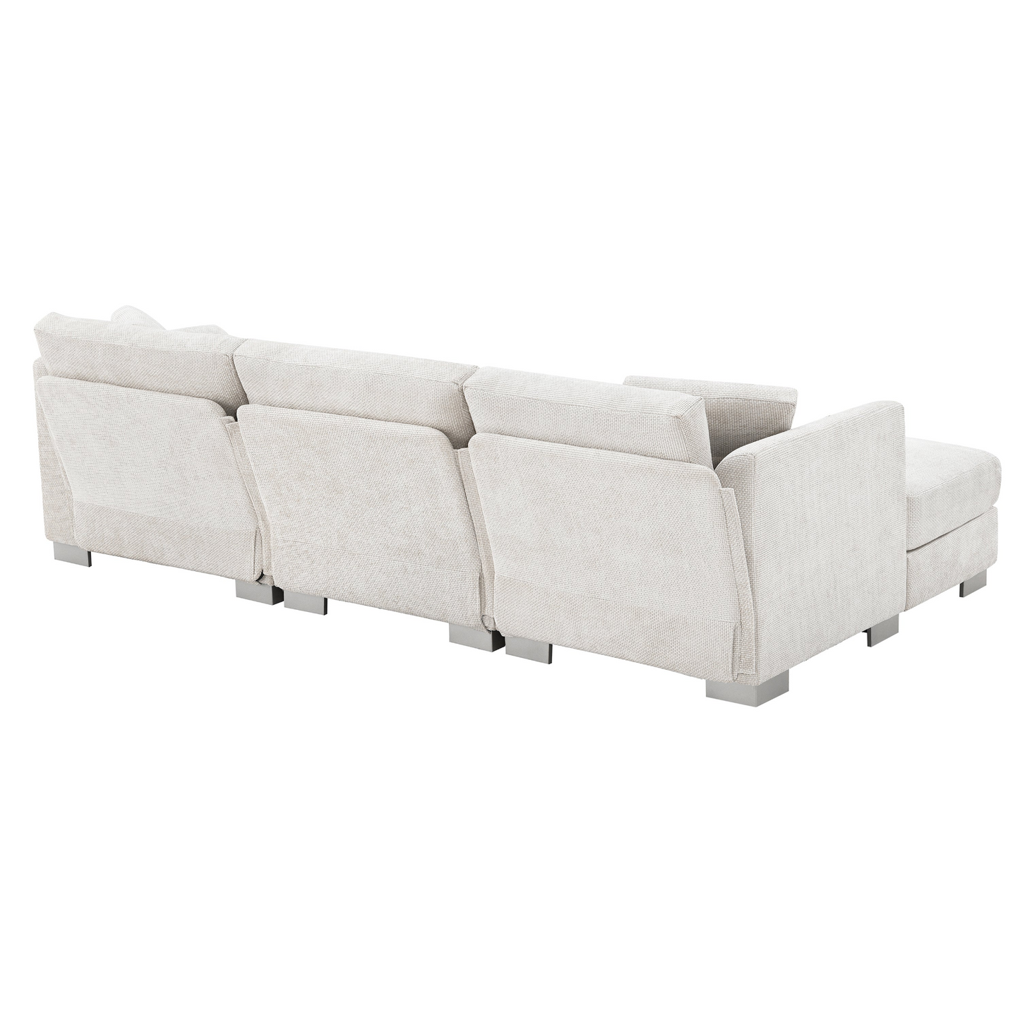 96*56" Modern Cloud Sectional Sofa,L-shaped Luxury Couch Set with 2 Free pillows,4-seat Chenille Indoor Furniture with Oversized Chaise for Living Room,Apartment,Office,3 Colors