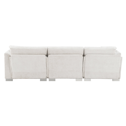 96*56" Modern Cloud Sectional Sofa,L-shaped Luxury Couch Set with 2 Free pillows,4-seat Chenille Indoor Furniture with Oversized Chaise for Living Room,Apartment,Office,3 Colors