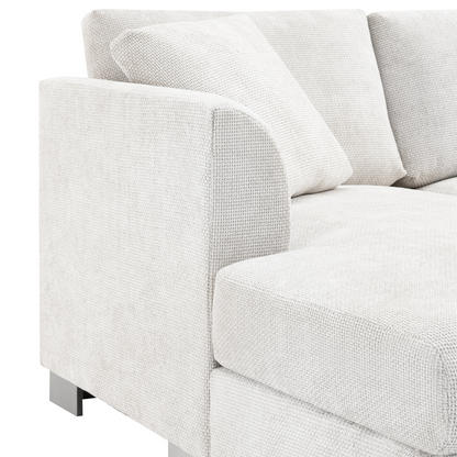 96*56" Modern Cloud Sectional Sofa,L-shaped Luxury Couch Set with 2 Free pillows,4-seat Chenille Indoor Furniture with Oversized Chaise for Living Room,Apartment,Office,3 Colors