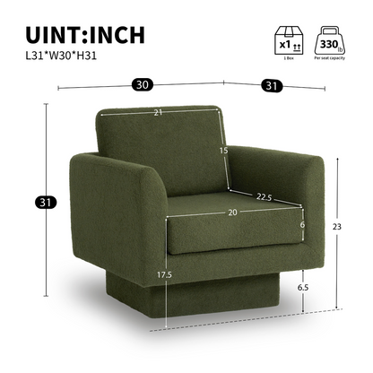 360° Modern Swivel Accent Chair,30" W Teddy Sherpa Round Armchair,Thick Padded Single Lounge Sofa,Upholstered Comfy Barrel Chair,Reading Club Chair for Living Room,Nursery,Bedroom,4 Colors