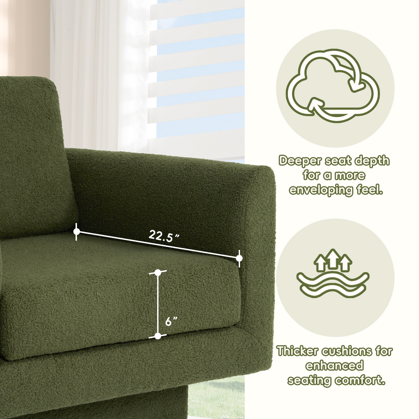360° Modern Swivel Accent Chair,30" W Teddy Sherpa Round Armchair,Thick Padded Single Lounge Sofa,Upholstered Comfy Barrel Chair,Reading Club Chair for Living Room,Nursery,Bedroom,4 Colors
