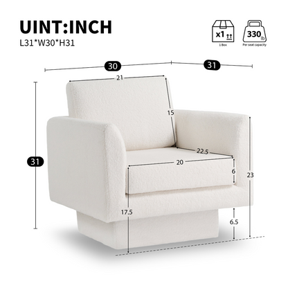 360° Modern Swivel Accent Chairs set of 2,30" W Teddy Sherpa Round Armchair,Thick Padded Lounge Sofa,Upholstered Comfy Barrel Chair,Reading Club Chair for Living Room,Nursery,Bedroom,4 Colors