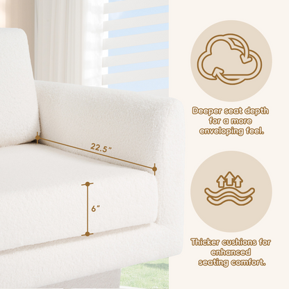 360° Modern Swivel Accent Chairs set of 2,30" W Teddy Sherpa Round Armchair,Thick Padded Lounge Sofa,Upholstered Comfy Barrel Chair,Reading Club Chair for Living Room,Nursery,Bedroom,4 Colors