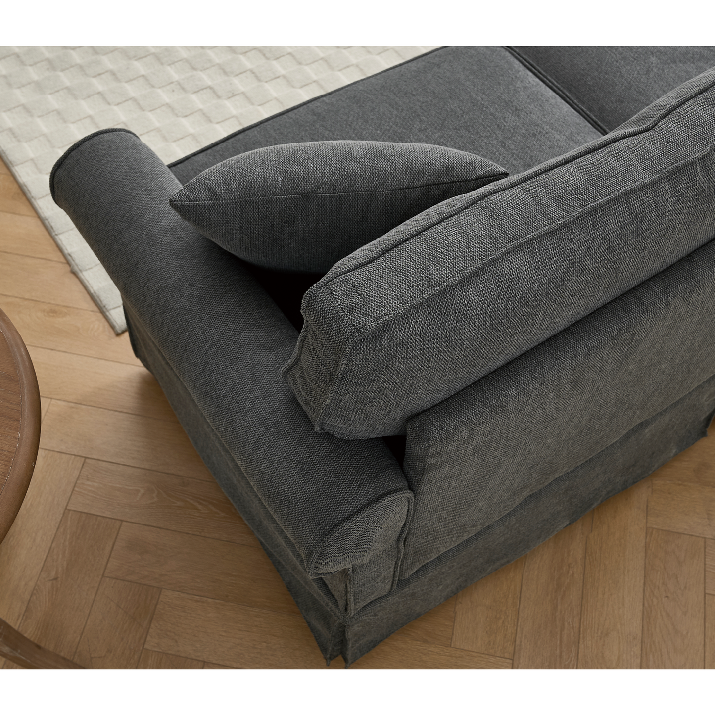 Modular Sectional Sofa Set,Convertible L Shaped Couch ,5 Seat,Reversible Sectional Sofa Couch,Upholstered,Corner Sofa,Rolled Arms,Soft Linen Fabric, Dark gray
