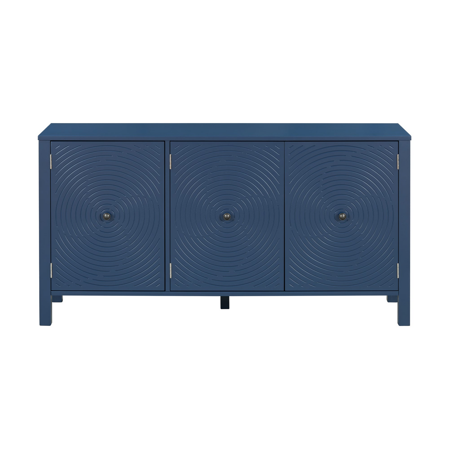 Sideboard with Curved Swirl Patterned Doors and Artistic Three-Door Design,Suitable for Living Rooms,Entrance and Study
