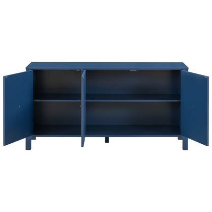 Sideboard with Curved Swirl Patterned Doors and Artistic Three-Door Design,Suitable for Living Rooms,Entrance and Study