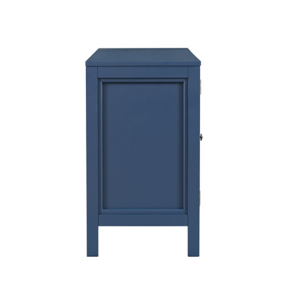Sideboard with Curved Swirl Patterned Doors and Artistic Three-Door Design,Suitable for Living Rooms,Entrance and Study