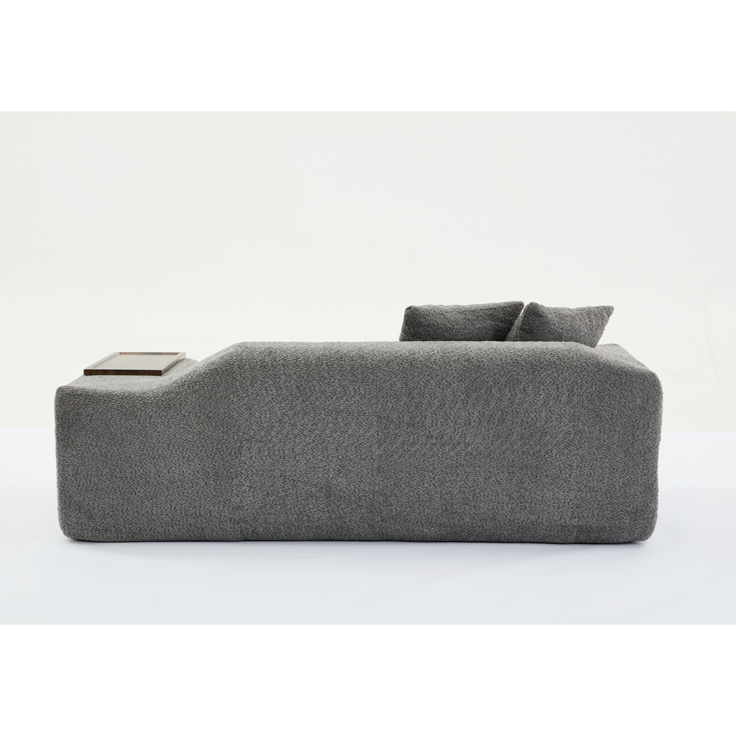 2 Piece Boucle Cloud Sofa Set, Upholstered Sofa Set, Modern 3 Seater and 2 Seater Sofa with MDF End Table for Living Room ,Apartment,3+2 couch,Boucle,Dark Gray