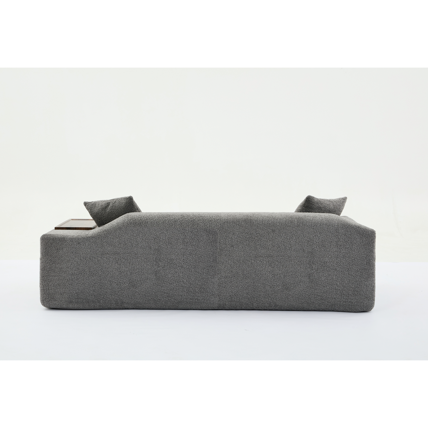 2 Piece Boucle Cloud Sofa Set, Upholstered Sofa Set, Modern 3 Seater and 2 Seater Sofa with MDF End Table for Living Room ,Apartment,3+2 couch,Boucle,Dark Gray