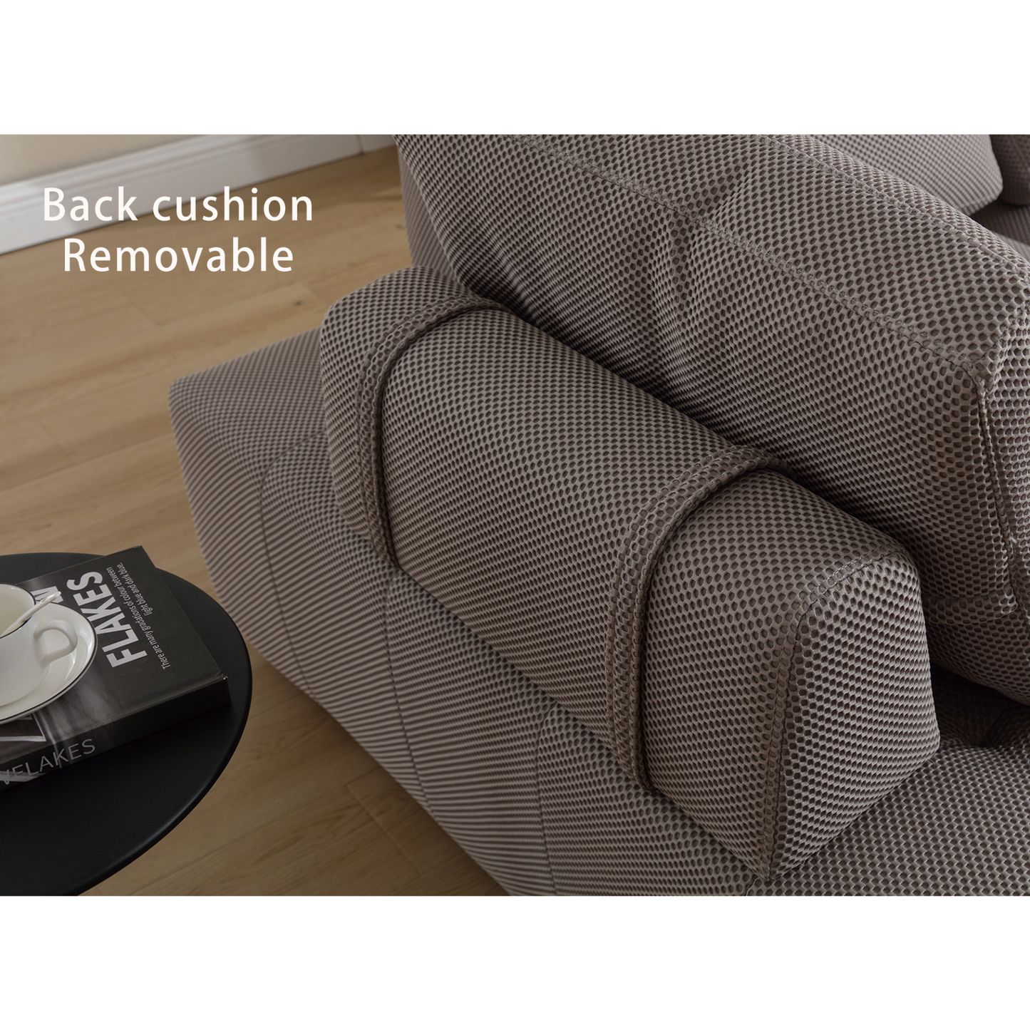 138.5 "Modular Combination Sofa, U-shaped Sofa, Living Room, Apartment, Upholstered ,6-seat Sofa, Free Combination Sofa (Mesh Fabric), Breathable Fabric, Gray