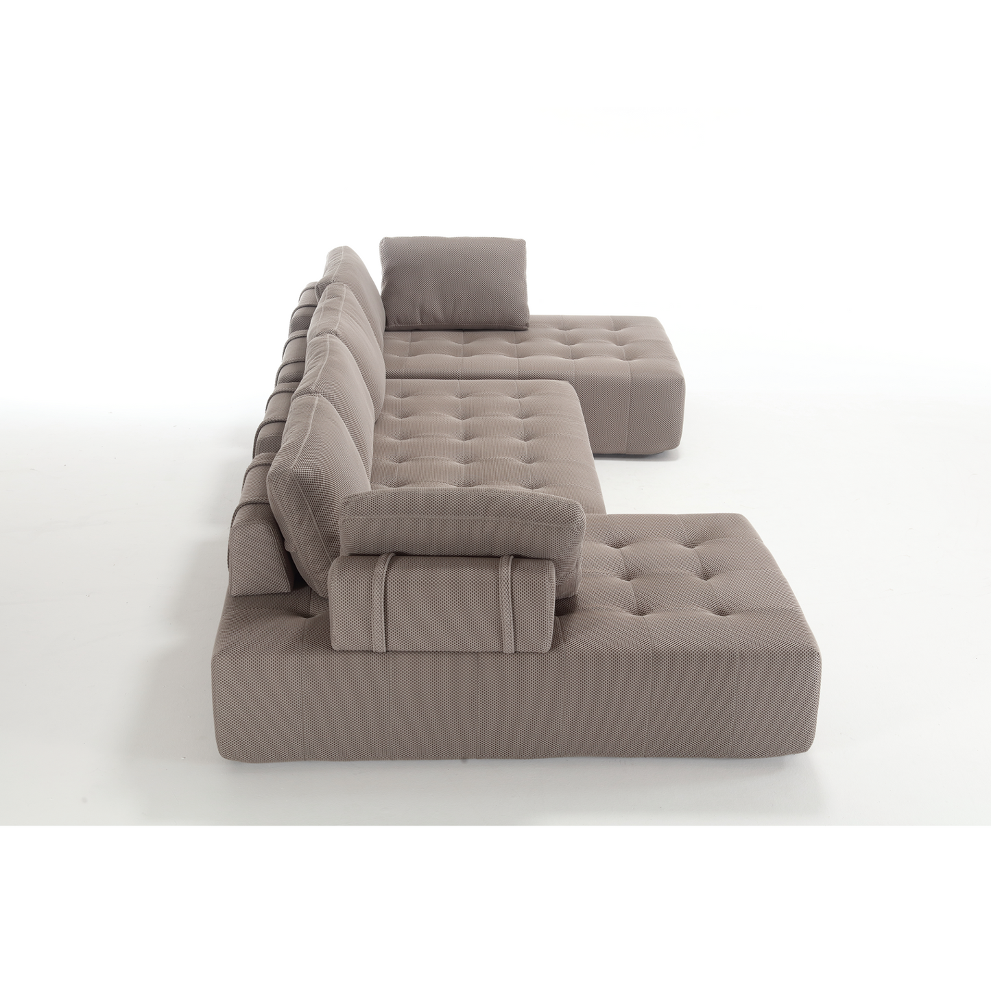 138.5 "Modular Combination Sofa, U-shaped Sofa, Living Room, Apartment, Upholstered ,6-seat Sofa, Free Combination Sofa (Mesh Fabric), Breathable Fabric, Gray