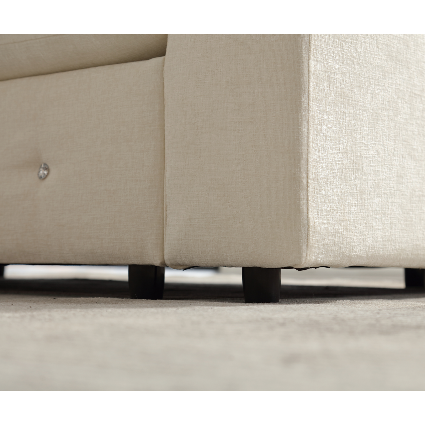 110.75" Sectional Sofa,Oversized modular sofa,Chaise Storage, Modern U Shaped  Couch , Upholstered Sofas,Chenille,Crystal button , Living Room, Apartment,  Beige