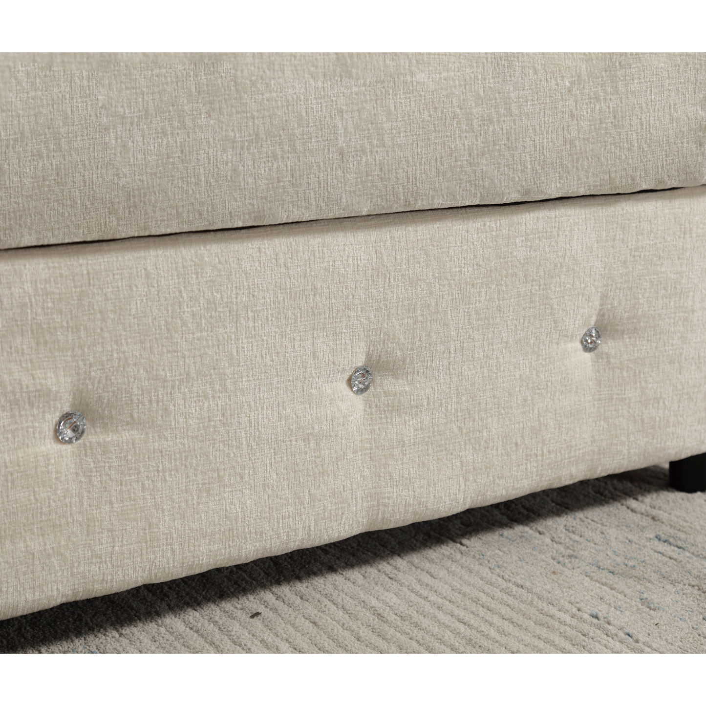 110.75" Sectional Sofa,Oversized modular sofa,Chaise Storage, Modern U Shaped  Couch , Upholstered Sofas,Chenille,Crystal button , Living Room, Apartment,  Beige